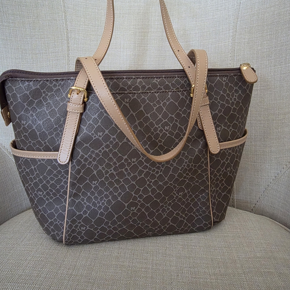 Nina Ricci Brown And Camel Tote Purse